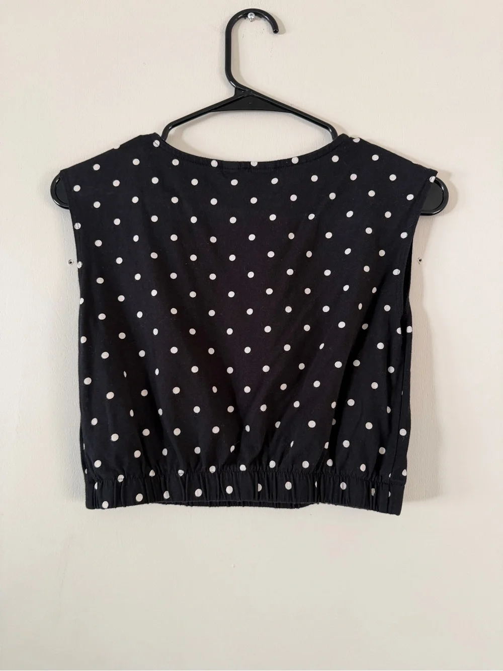 GAP Black Tank Top with White Polka Dots